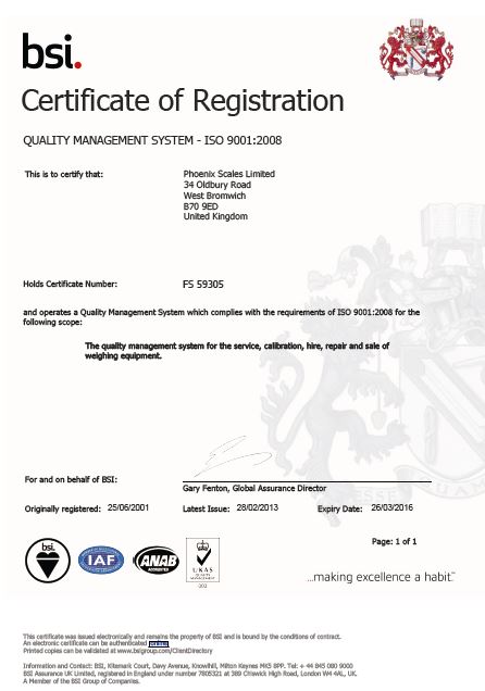 UKAS Accreditation | Phoenix Vehicle Weighing